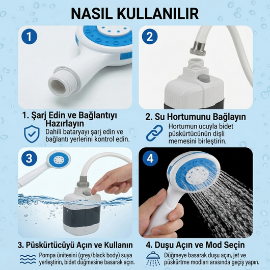 Portatif Taşınabilir Plaj Kamp Duşu